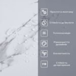 Самоклеюча вінілова плитка в рулоні 600х3000х2мм Білий повітряний мармур Глянсова SW-00001287 - Зображення 5