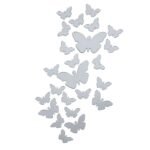 Дзеркальний декор акриловий самоклеючий Метелики срібло,25шт (D) SW-00002521