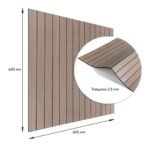 Покриття вінілове самоклеюче 3D рейки 600х600х2,8мм Тік горіховий SW-00002202 - Зображення 3