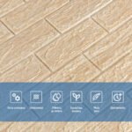 Самоклеюча декоративна 3D панель 700х770х5мм Бежева смужка цегла (184) SW-00000489 - Зображення 4