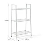 Стелаж-етажерка триярусний з металу 60х33х110см Білий SW-00002103 - Зображення 3