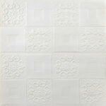 Самоклеюча декоративна настінно-стельова 3D панель 700х700х3мм Білий(114-3) SW-00000697