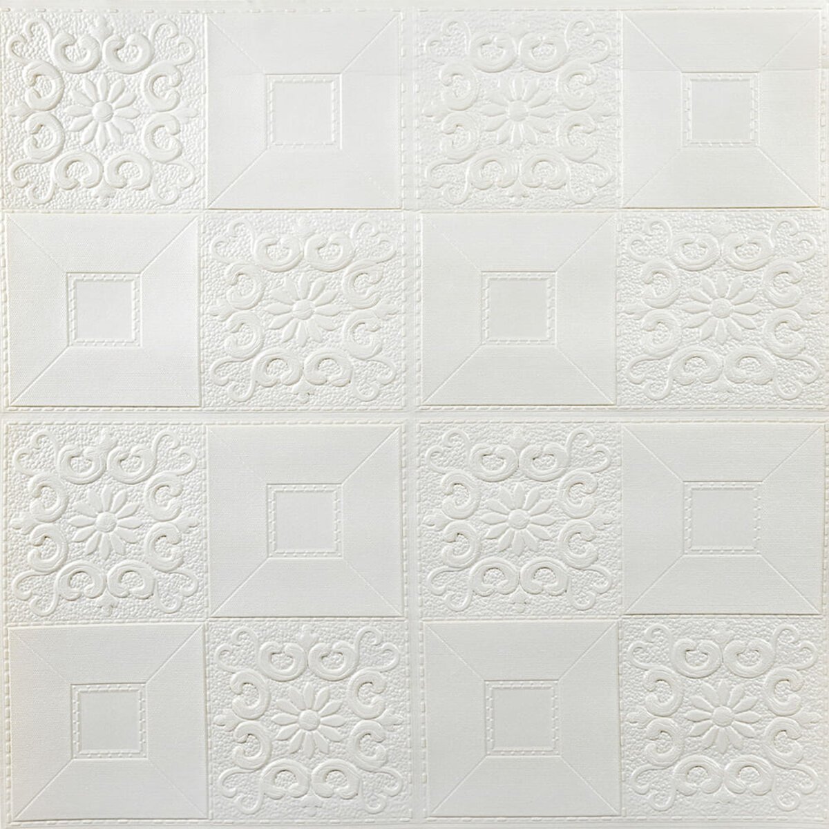 0e4611c842-1_resize_1200x1200 Самоклеюча декоративна настінно-стельова 3D панель 700х700х3мм Білий(114-3) SW-00000697 - Зображення 1