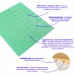 3D панель самоклеюча 700х770х5мм цегла М'ята (012-5) SW-00000148 - Зображення 2