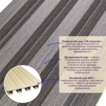 Рейка декоративна WPC стінова 3000х165х23мм Олов'яний SW-00001530 - Зображення 2