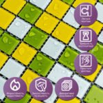 Мозаїка з декоративного скла 298х298х4,5мм Жовто-зелена SW-00002362 - Зображення 4