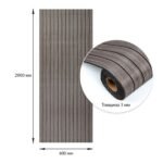 Покриття вінілове самоклеюче 3D рейки Металевий попіл 600х2900х3мм SW-00002903 - Зображення 3