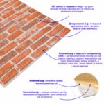 Самоклеюча 3D панель3080x700x3мм Руда Катеринославська Цегла SW-00001762 - Зображення 3