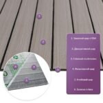 Покриття вінілове самоклеюче 3D рейки 600х600х2,8мм Дуб мокко SW-00002201 - Зображення 2