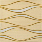 Самоклеюча 3D панельі 700x700x5мм золоті хвилі (194) SW-00000766