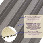 Рейка декоративна WPC стінова 3000х165х23мм Сталева сіра SW-00001528 - Зображення 5