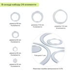 Дзеркальний декор акриловий самоклеючий срібло, 24шт (D) SW-00002523 - Зображення 3