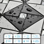 Самоклеюча алюмінієва плитка 300х300х3мм Чорно-срібна зі стразами SW-00001773 - Зображення 4