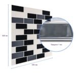 Самоклеюча поліуретанова плитка чорна сіра молочна цегла 305х305х1мм (D) SW-00001329 - Зображення 3