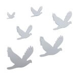 Дзеркальний декор акриловий самоклеючий Птахи срібло, 6шт (D) SW-00002520