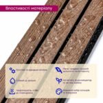 Рейка декоративна PS 2900х115х12мм Горіх SW-00001739 - Зображення 4