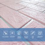 Панель стінова 700х700х5мм Рожева цегла зі сріблом SW-00001501 - Зображення 4