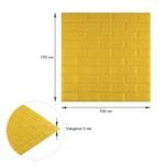 3D панель самоклеюча 700х770х5мм цегла Жовтий (010-5) SW-00000146 - Зображення 3