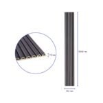 Рейка декоративна WPC кругла стінова 3000х152х15мм Графіт SW-00001873 - Зображення 3