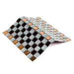 Мозаїка з декоративного скла 298х298х4,5мм Сірий+оранж SW-00002361 - Зображення 7