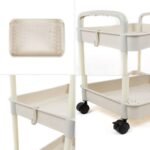 Етажерка мобільна триярусна універсальна пластикова 41х25х72см Слонова кістка SW-00002435 - Зображення 5