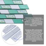 Декоративна ПВХ панель 960х480х4мм Цегла зелений орнамент SW-00001429 - Зображення 2