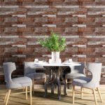 Самоклеюча декоративна 3D панель 700x700x5мм Коричневе дерево (049) SW-00000152 - Зображення 5