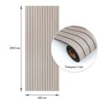 Покриття вінілове самоклеюче 3D рейки Кедр Срібний 600х2900х3мм SW-00002902 - Зображення 3