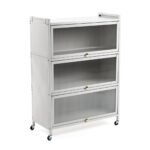 Шафа мобільна для зберігання розкладна триярусна з сталі 70х36х112,8см Світло-сірий SW-00002116