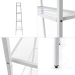 Стелаж-етажерка чотириярусний з металу 60х35х148см Білий SW-00002104 - Зображення 5