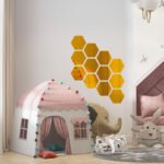 Дзеркальний декор акриловий самоклеючий 85*95мм золото, 12шт (D) SW-00002516 - Зображення 6