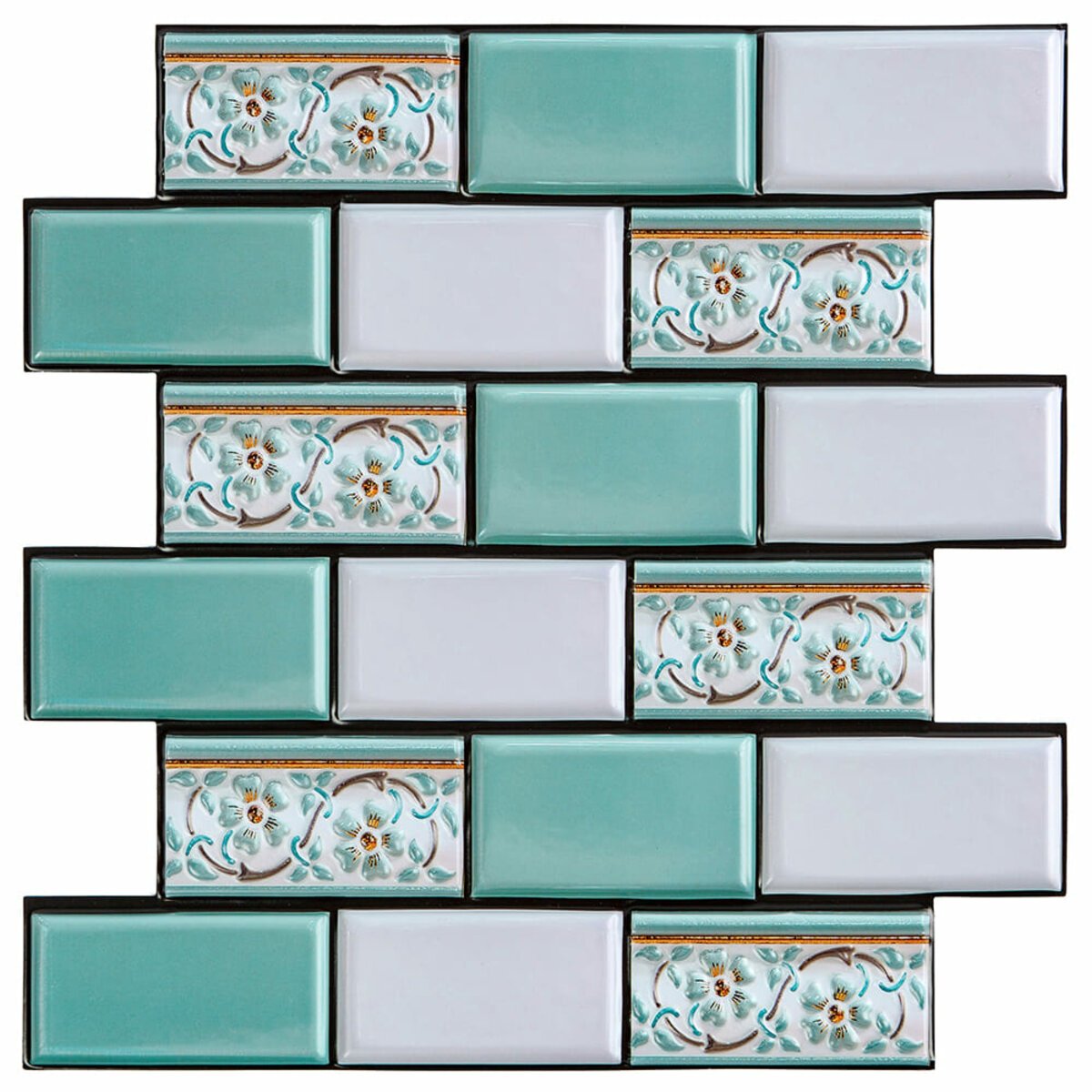 418211584a-1_resize_1200x1200 Декоративна ПВХ плитка на самоклейці 300х300х5мм М'ятна, ціна за 1 шт. (СПП-505) SW-00001139 - Зображення 1