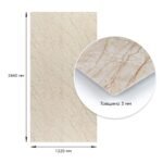 Декоративна ПВХ плита1,22м х 2,44м х 3мм Світло-бежевий мармур SW-00001408 - Зображення 4