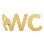 Дзеркальний декор акриловий самоклеючий WC золото, 3шт (D) SW-00002525