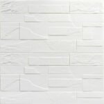 Самоклеюча декоративна 3D панель Камінь біла бита цегла700х770х5мм (180) SW-00000426