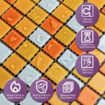 Мозаїка з декоративного скла 298х298х4,5мм Помаранчева SW-00002365 - Зображення 4