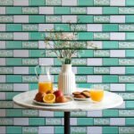 Декоративна ПВХ панель 960х480х4мм Цегла зелений орнамент SW-00001429 - Зображення 6