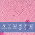 Декоративна 3D панель самоклейка 700х770х5мм Кульбабка (світло-рожевий цегла) (022) SW-00000023 - Зображення 4