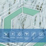 Панель стінова 3D 700х700х4мм Сіро-зелені стільники мармур SW-00002006 - Зображення 4