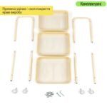 УЦІНКА! Етажерка мобільна триярусна универсальная з металу 45х30х78см Кремова SW-00002113 - Зображення 4