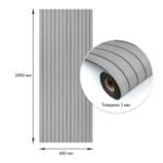 Покриття вінілове самоклеюче 3D рейки Білий Шпон 600х2900х3мм SW-00002904 - Зображення 3