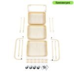 Етажерка мобільна триярусна універсальна з металу 45х37х82см Кремова SW-00002105 - Зображення 6