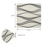 Самоклеюча 3D панель 700x700x5мм Білі хвилі (195) SW-00000767 - Зображення 3