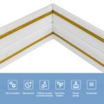 Плінтус РР самоклеючий 2300х140х4мм Білий з золотою смужкою (D) SW-00001812 - Зображення 5