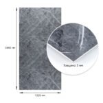 Декоративна ПВХ плита 1,22м х 2,44м х 3мм Сірий натуральний мармур SW-00001406 - Зображення 4