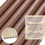 Рейка декоративна WPC кругла стінова 3000х152х15мм Каштан SW-00001872 - Зображення 2