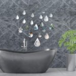 Дзеркальний декор акриловий самоклеючий Краплі срібло,20шт (D) SW-00002492 - Зображення 6