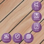 Покриття вінілове самоклеюче 3D рейки 600х600х2,8мм Тік золотистий SW-00002203 - Зображення 5