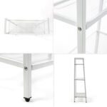 Стелаж-етажерка триярусний з металу 60х33х110см Білий SW-00002103 - Зображення 5