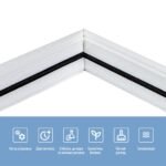 Плінтус РР самоклеючий 2300х70х4мм Білий з чорною смужкою (D) SW-00001830 - Зображення 4